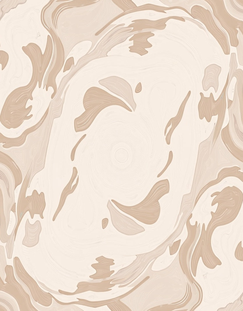 Abstract Swirl Cream Beige Pattern Rug