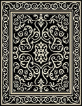 Black Ivory Ornamental Scroll Rug