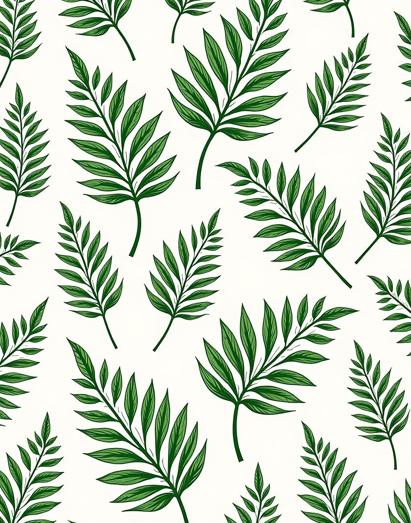 Vibrant Green Foliage Pattern Rug