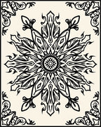 Intricate Floral Sunburst Pattern Rug