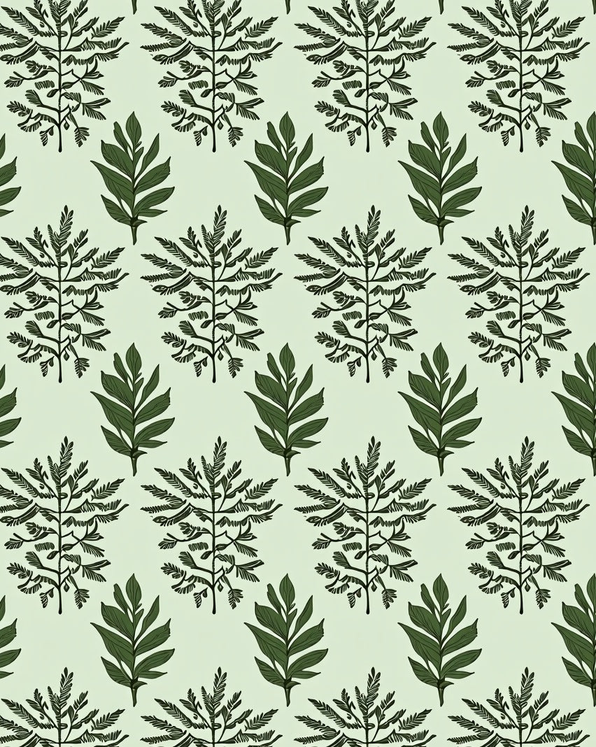 Botanical Leaf Pattern Design Rug