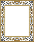 Ornate Floral Vine Border Design Rug
