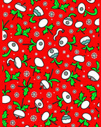 Festive Whimsical Root Vegetable Pattern Rug