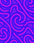 Swirling Pink and Purple Abstract Pattern Rug
