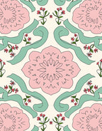 Pastel Floral Ribbon Pattern Design Rug