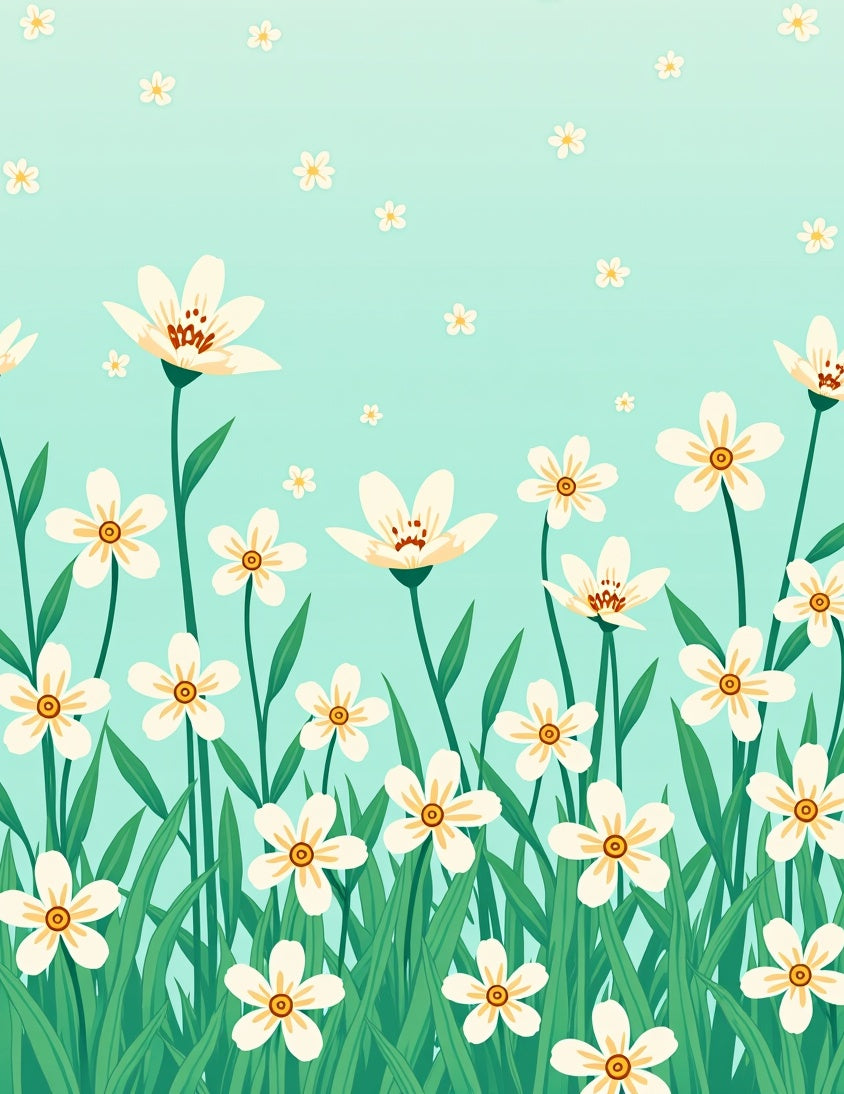 Spring Floral Meadow Pattern Rug