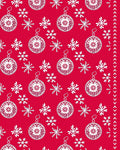 Red White Ornament Snowflake Seamless Rug