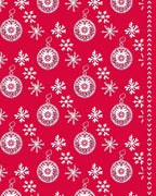 Red White Ornament Snowflake Seamless Rug