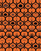 Retro Pumpkin Plant Pattern Design Rug