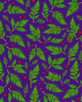 Foliage Print With Red Berries Rug
