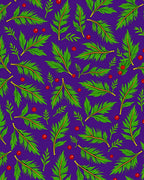 Foliage Print With Red Berries Rug