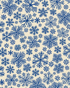 Deep Blue Snowflake Winter Sky Rug