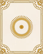 Golden Sunburst Circular Classic Design Rug