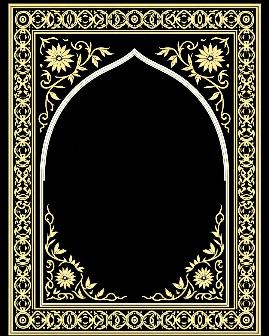 Golden Floral Archway Pattern Rug