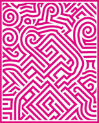 Graphic Pink Maze Pattern Rug