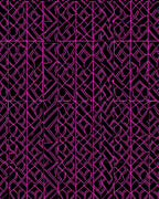 Vibrant Pink Linear Geometric Pattern Rug