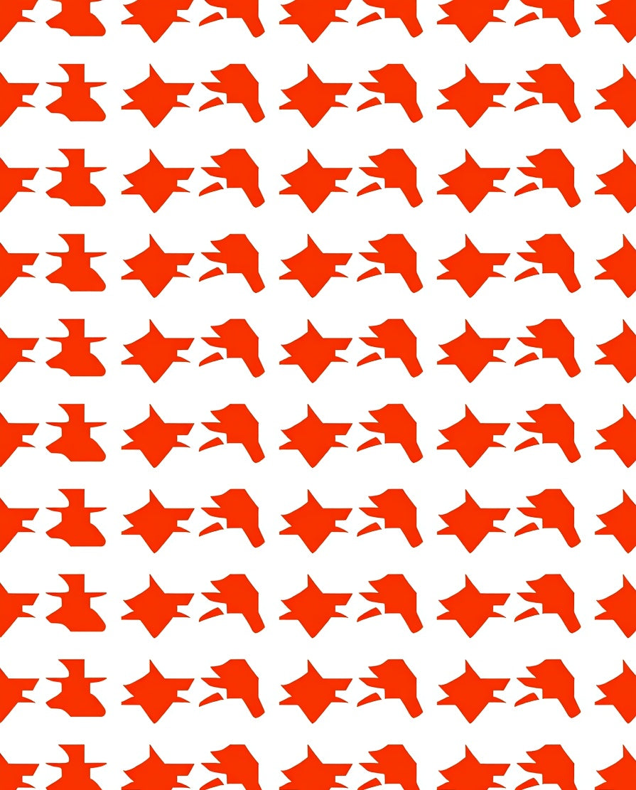 Bold Orange Geometric Star Pattern Rug