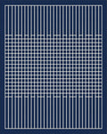 Deep Blue Grid Modern Geometric Rug