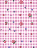 Pink Rose Gingham Pattern Rug