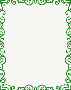 Elegant Green Scrollwork Patterned Rug