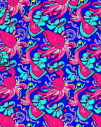 Bold Pink Octopus Aquatic Pattern Rug