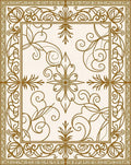 Ornate Floral Scroll Pattern Rug