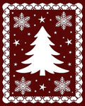 Winter Tree Snowflake Festive Pattern Rug