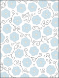 Light Blue Floral Vine Pattern Rug