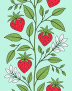 Strawberry Vine Botanical Pattern Rug