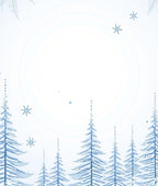 Blue Winter Snow Tree Forest Rug