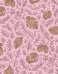 Whimsical Botanical Sketch Pink Rug