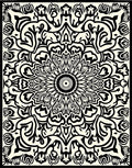 Intricate Mandala Floral Black White Pattern Rug
