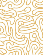 Golden Swirl Abstract Pattern Rug