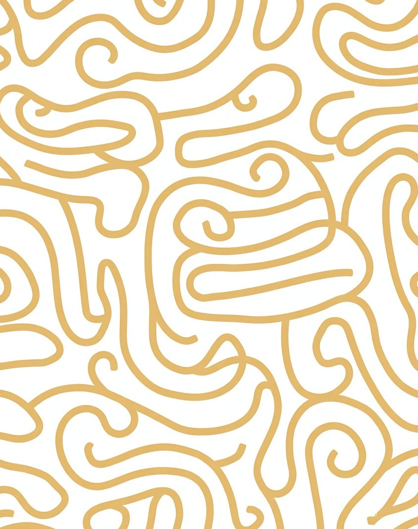 Golden Swirl Abstract Pattern Rug