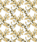 Golden Leaf Branch Pattern Rug