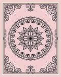 Pink Floral Medallion Motif Rug