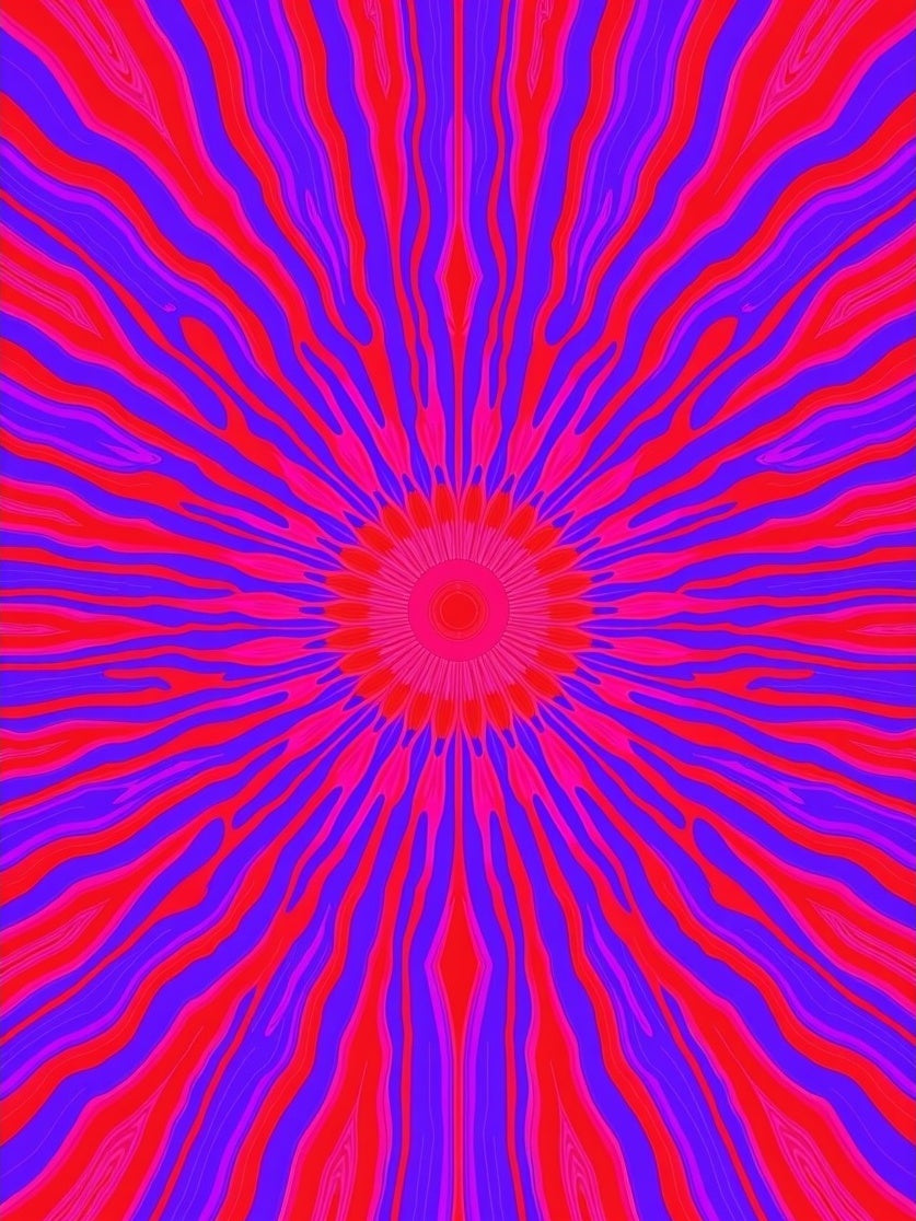 Radiating Lines Pink Purple Design Rug