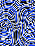 Bold Blue Black Swirl Pattern Rug