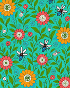 Bold Floral And Insect Pattern Rug