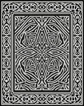 Intricate Linear Abstract Bordered Pattern Rug