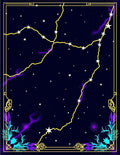 Cosmic Yellow Lightning Stars Neon Swirls Rug