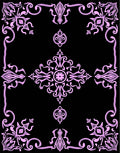 Elegant Pink Floral Scrollwork Design Rug