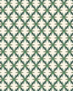 Green Geometric Lattice Pattern Rug