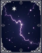 Cosmic Lightning Bolt Nebula Art Rug