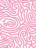 Pink Swirl Abstract Line Art Rug