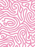 Pink Swirl Abstract Line Art Rug