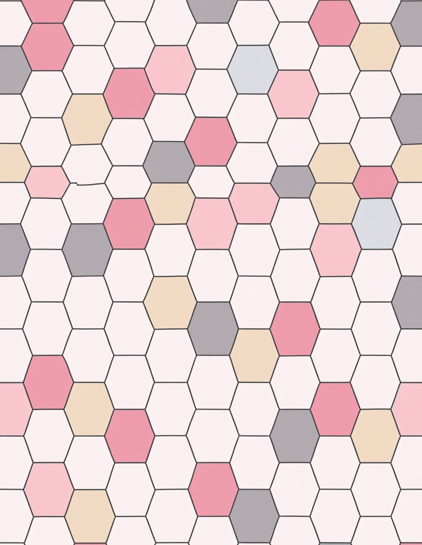 Geometric Hexagon Pattern Pastel Rug
