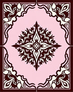 Elegant Brown Cream Floral Motif Rug