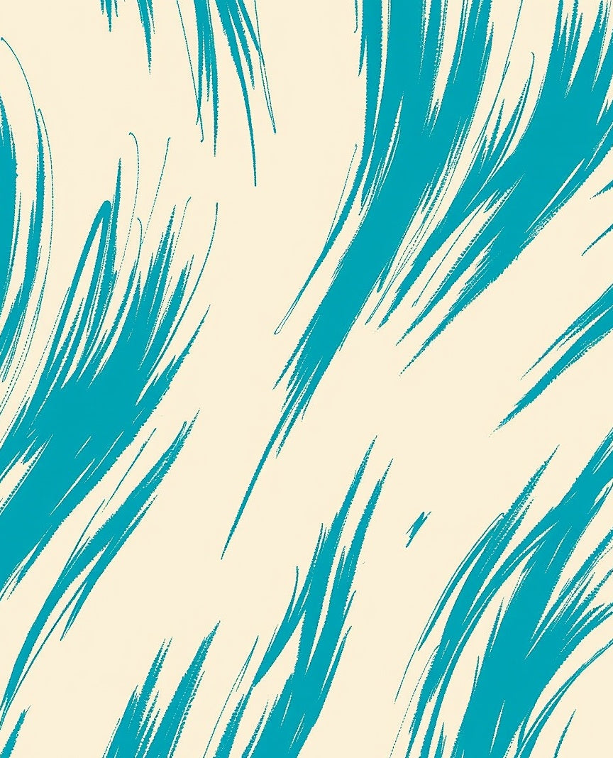 Abstract Teal Brush Stroke Pattern Rug