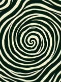 Green Swirl Abstract Pattern Rug